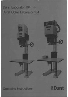 Durst CLS 403 manual. Camera Instructions.